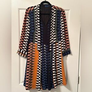 DONNA MORGAN | Geometric A-line Long Sleeve Dress